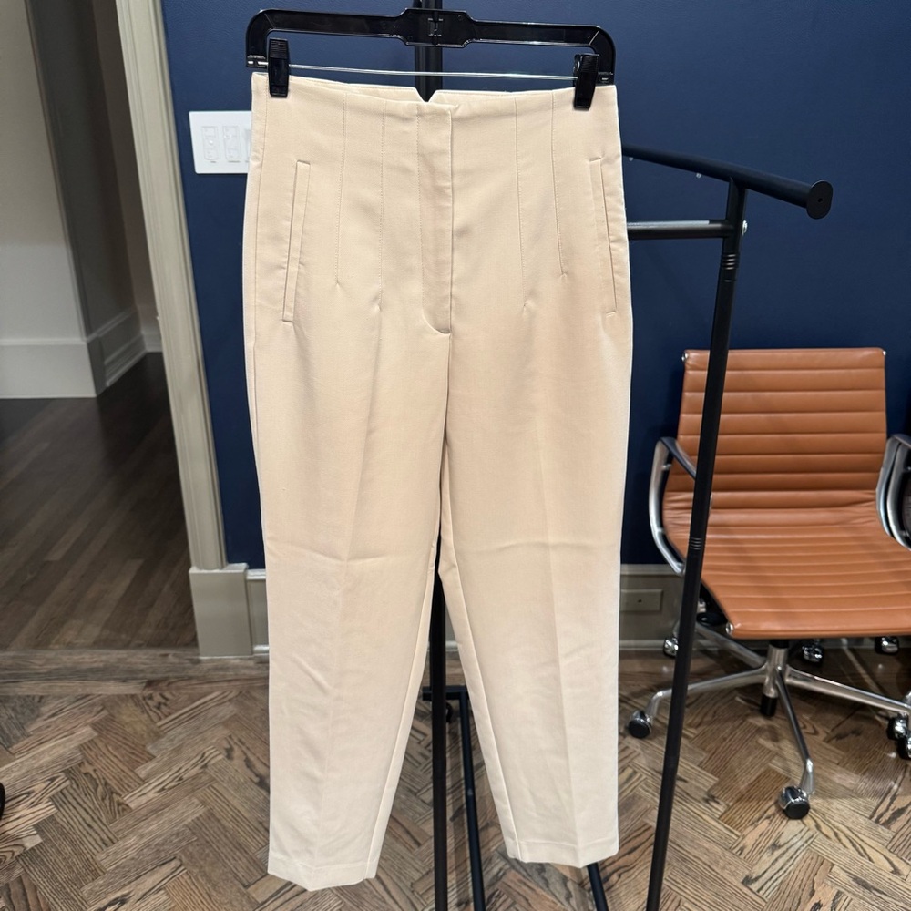 Zara Soft Cream High-Waist Trousers